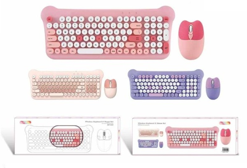 Combo Teclado y Mouse Inalámbrico Retro - Vista 1