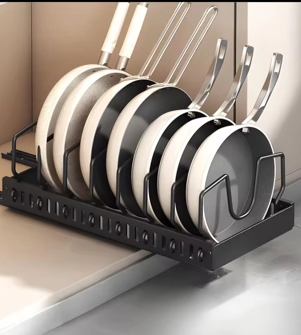 Organizador de sartenes con rieles