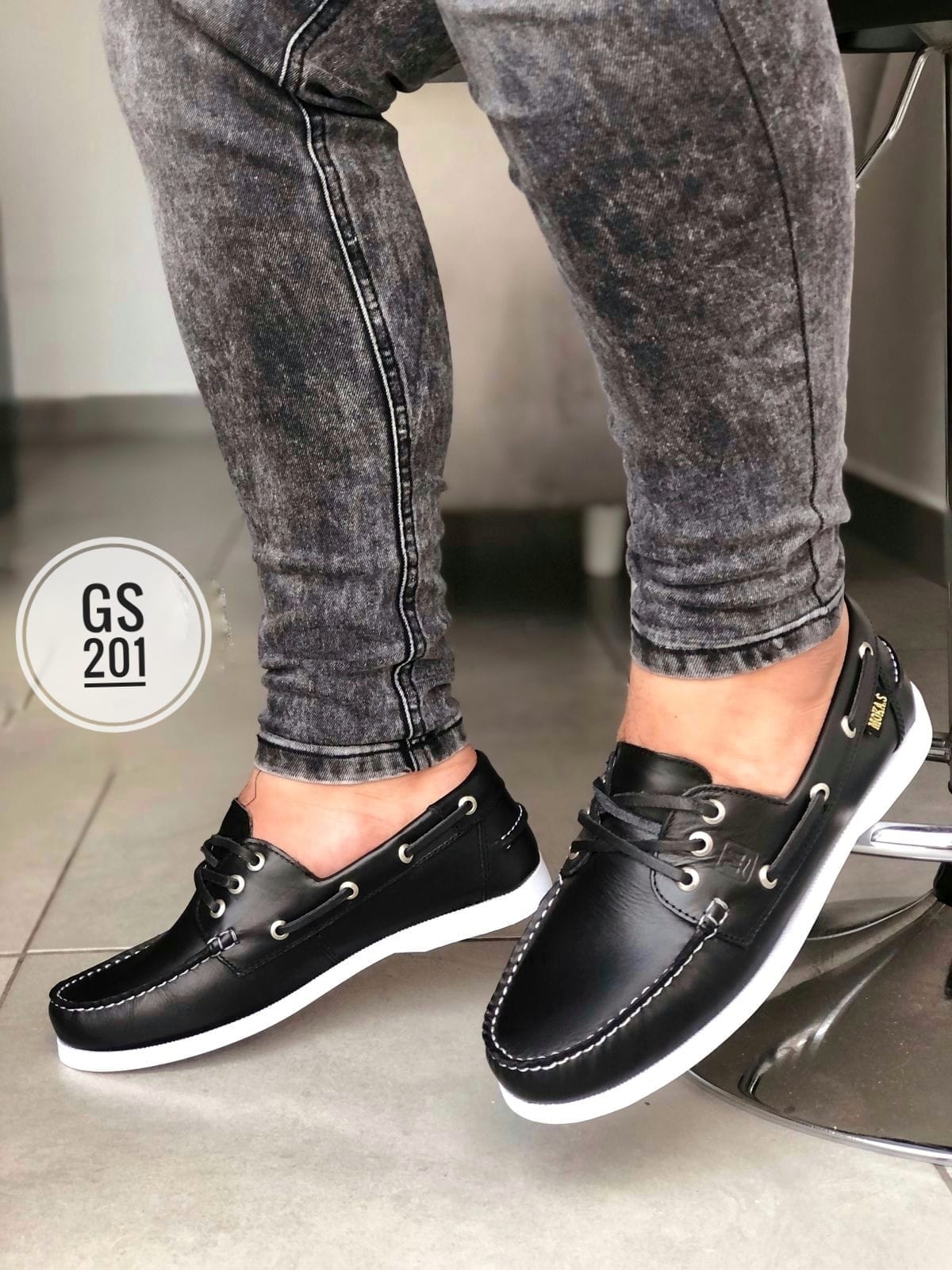 SPERRY NEGRO TODO SUELA BLANCA - Vista 1