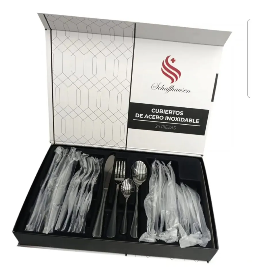 JUEGO DE CUBIERTOS ECO X 24 NEGRO