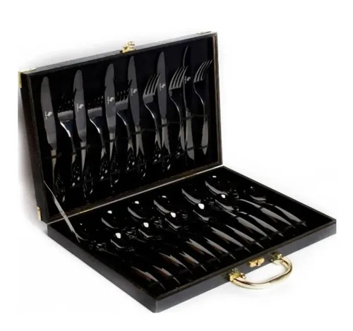 JUEGO CUBIERTOS FINO NEGRO