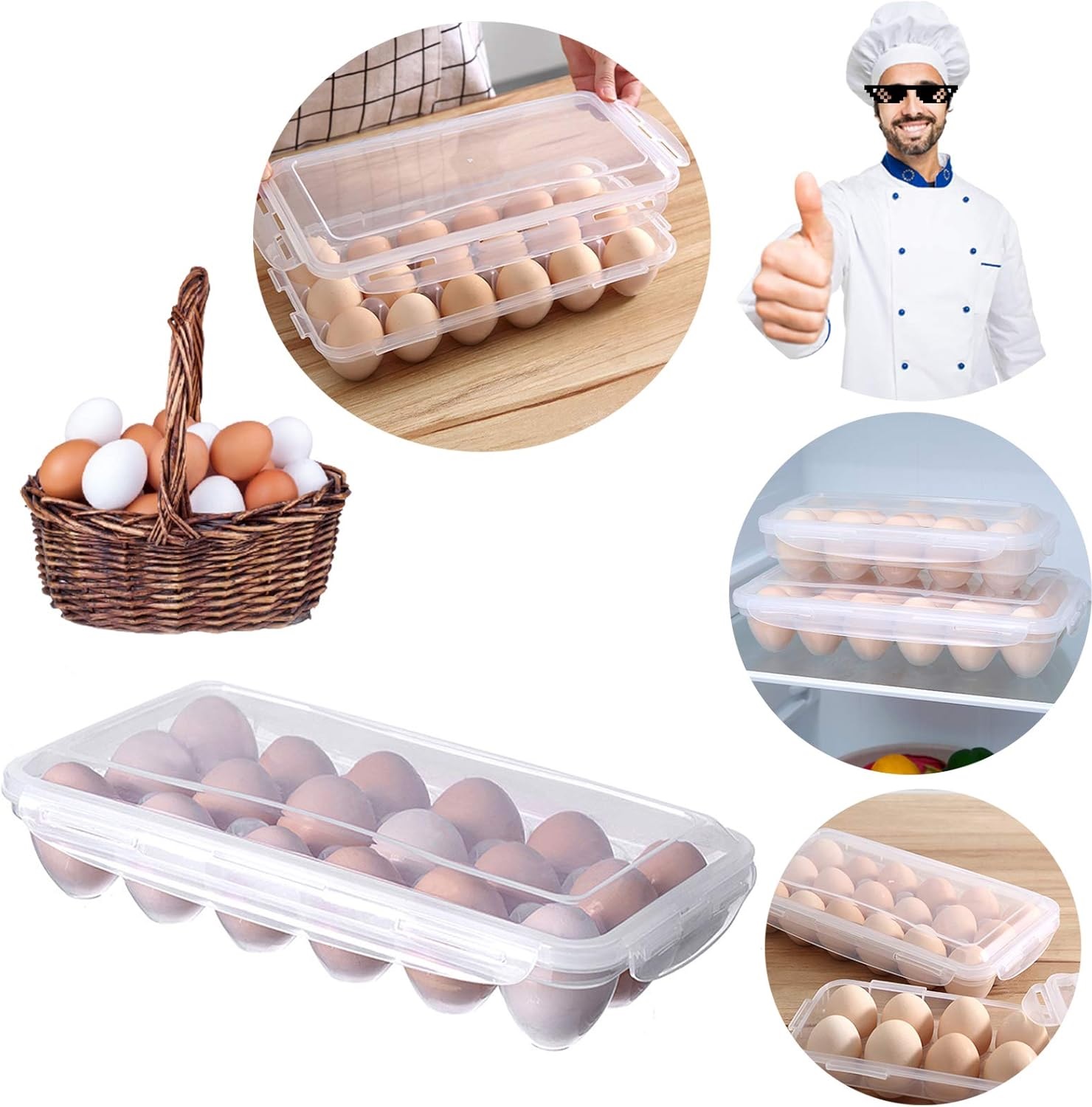 Caja De Almacenamiento De Huevos Con Tap