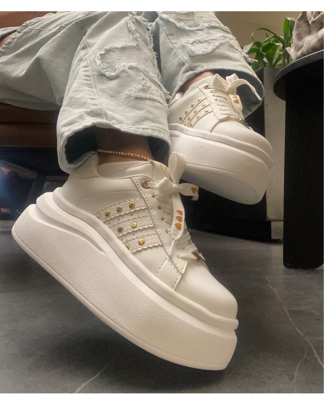 TENIS CHUNKY BLANCOS DAMA