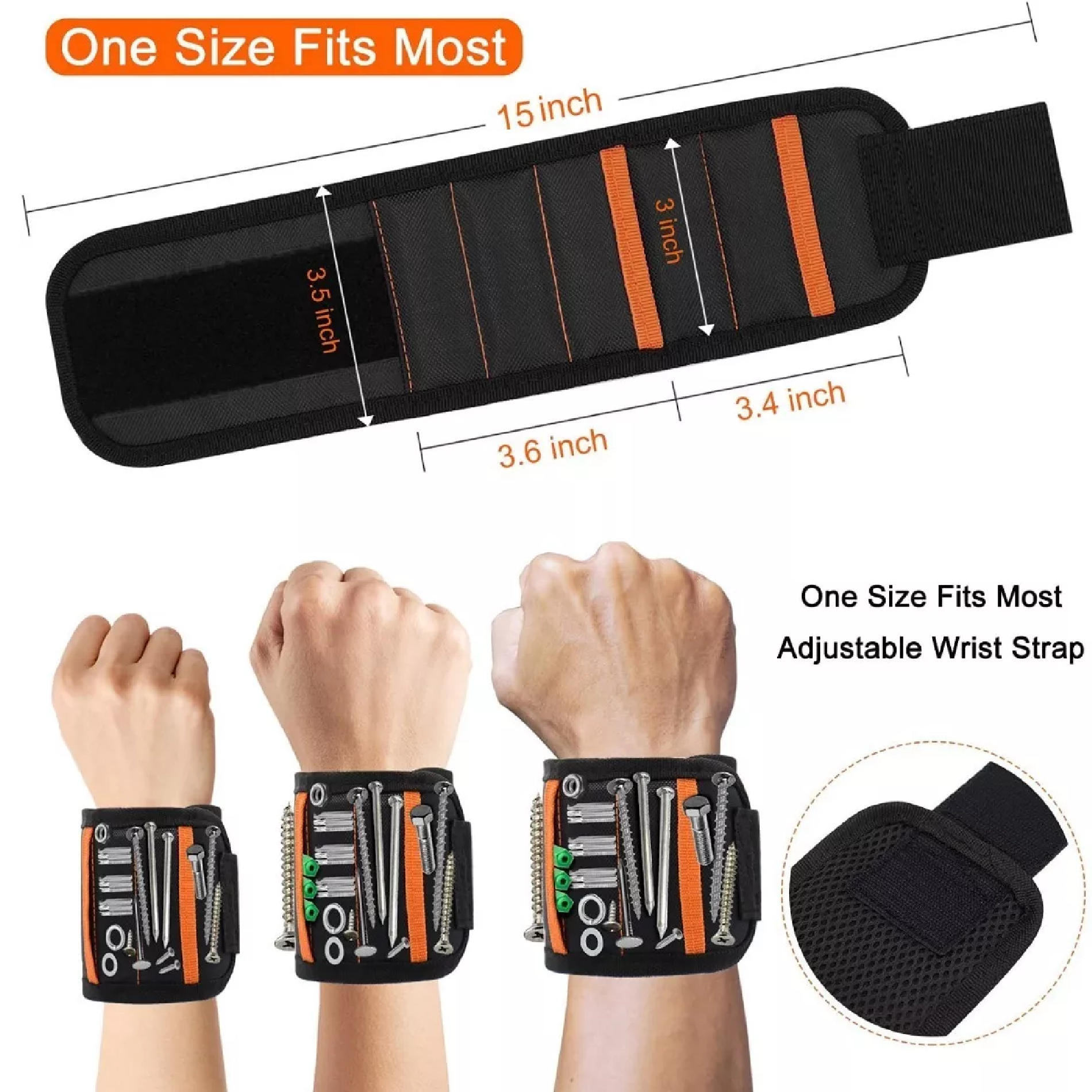 Miniatura 3 de Brazalete Magnético Porta Tornillos