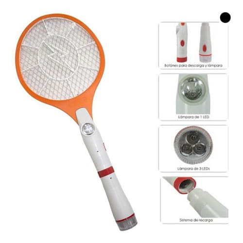 RAQUETA MATA MOSQUITOS LINTERNA - Vista 1