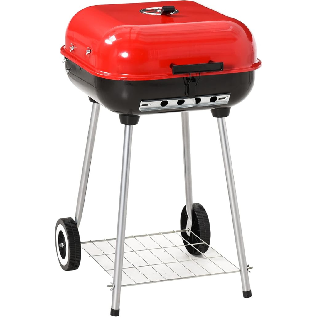 Asador Con Ruedas Parrilla Portátil