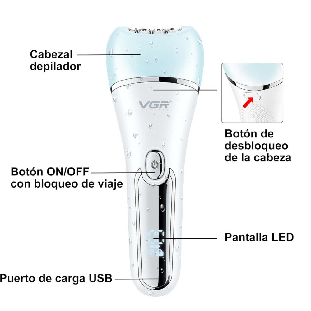 Vista 4 de Maquina Depiladora Afeitadora Vgr V-733