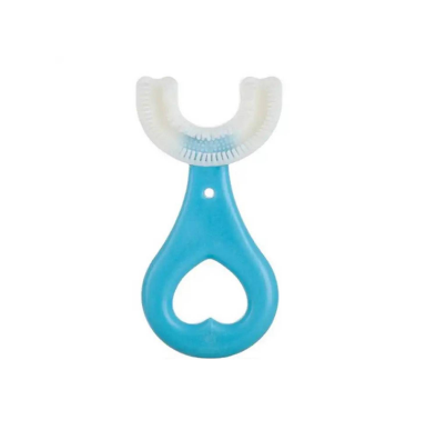 Vista 3 de Cepillo de dientes en silicona para bebe - color: azul