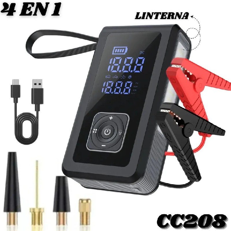 Inflador De Llantas Compresor Auto 4 En1