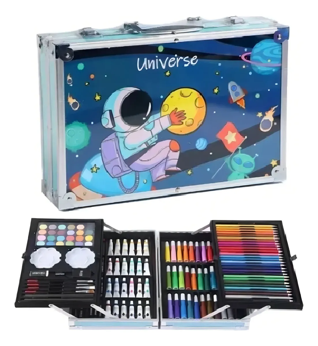 Kit/set De Arte Dibujo Maletin Metalico