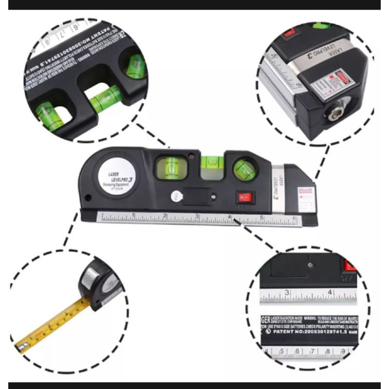Nivel Laser 3 Burbujas Con Metro Alinead