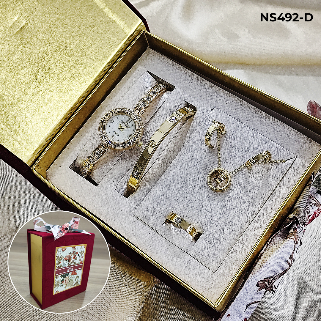 LUXUR ACCESORIOS + ESTUCHE DAMA - LUXUR ACCESORIOS + ESTUCHE DAMA: NS499DOR