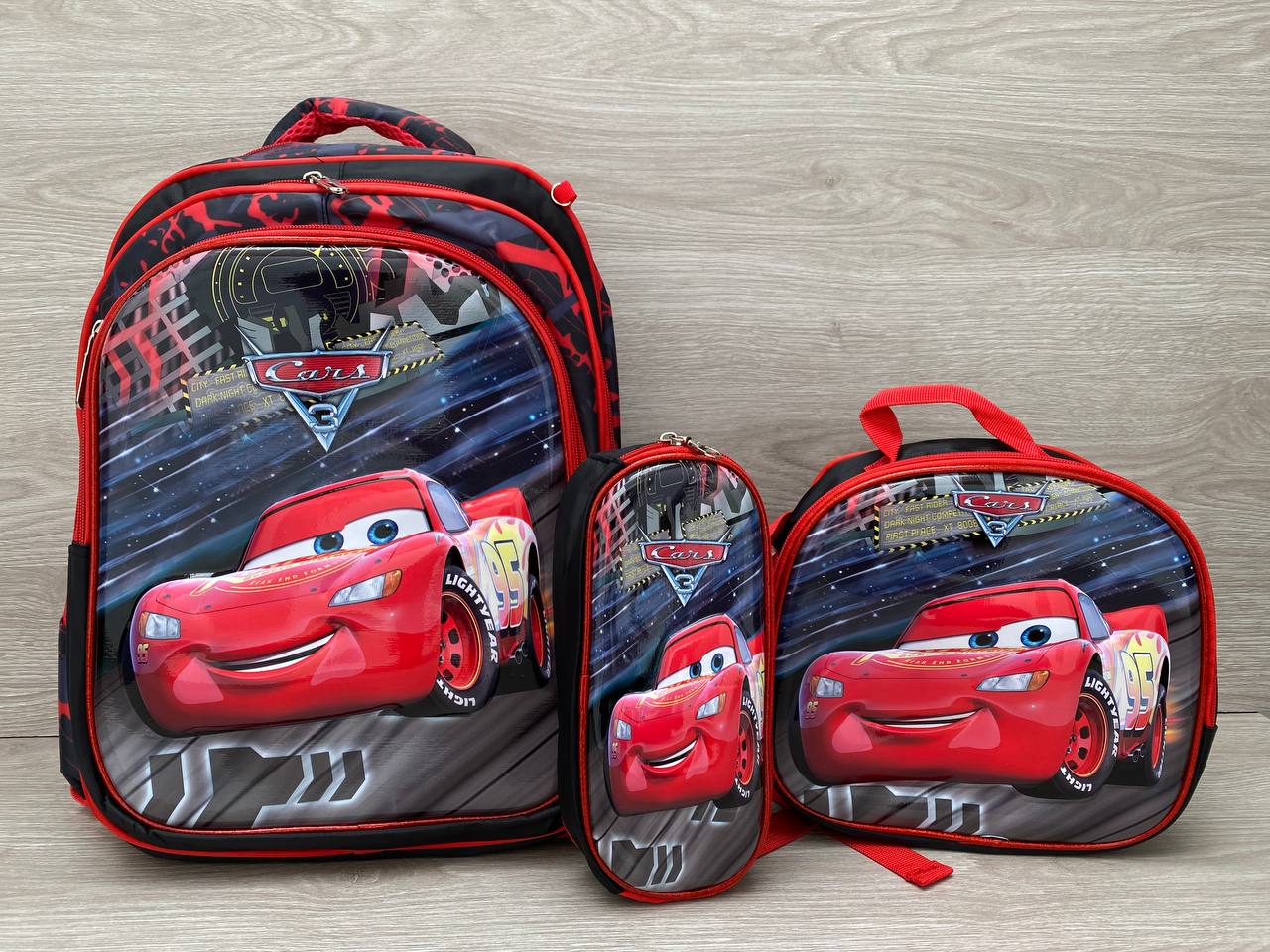 Combo Maleta Morral Cars 3 en 1