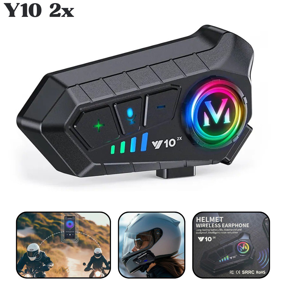Intercomunicador Para Casco Moto Y10 2x
