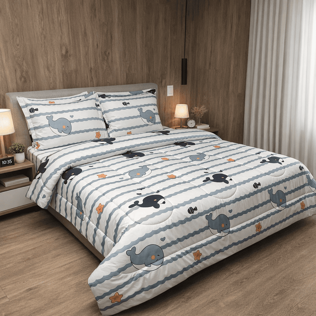 EDREDÓN ACOLCHADO BALLENAS - Vista 1