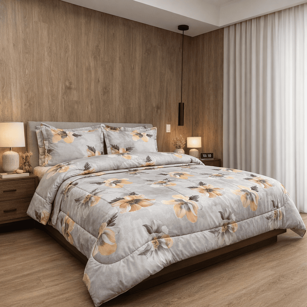 EDREDON ACOLCHADO PRIMAVERA GRIS - Vista 1