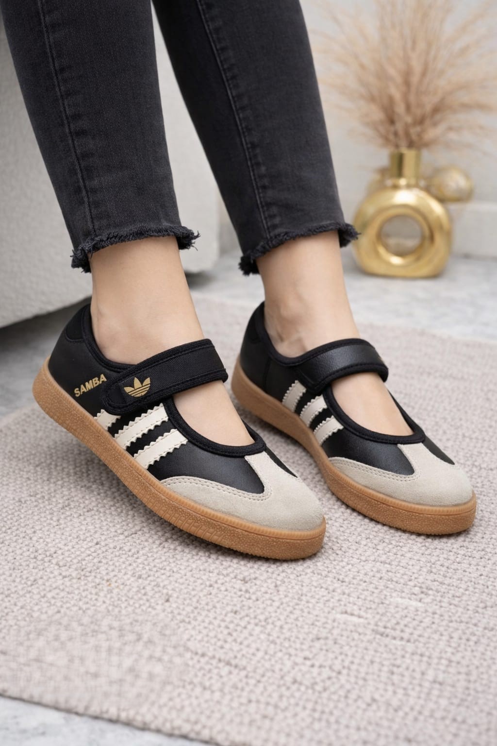 Baleta Adidas Samba Negro Beige Dama