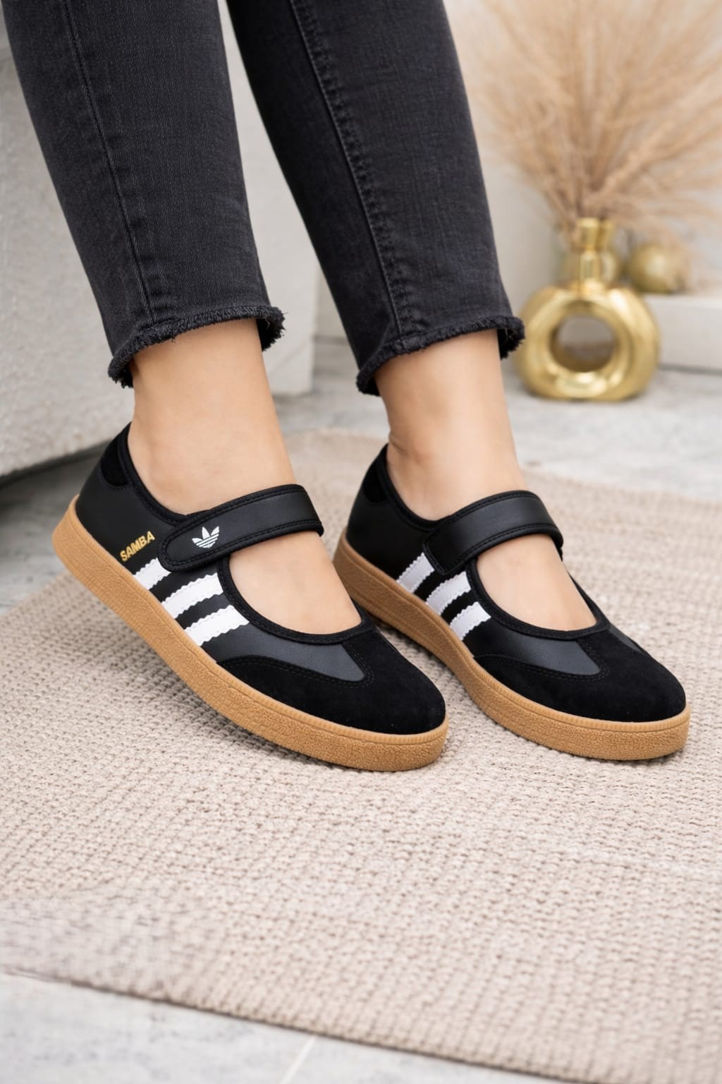 Baleta Adidas Samba Negro Blanco Dama