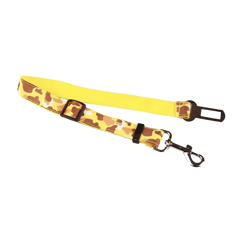 Collar Para Perro Cinturon Seguridad Amarillo