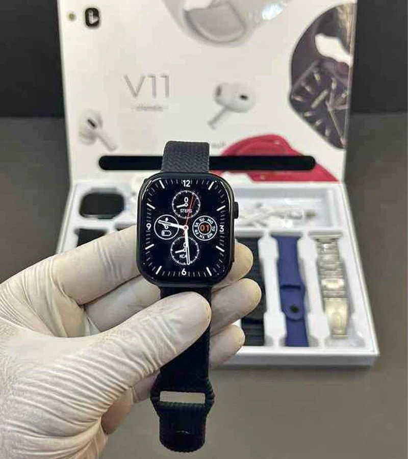 COMBO DE AUDIFONOS Y RELOJ MANILLAS V11