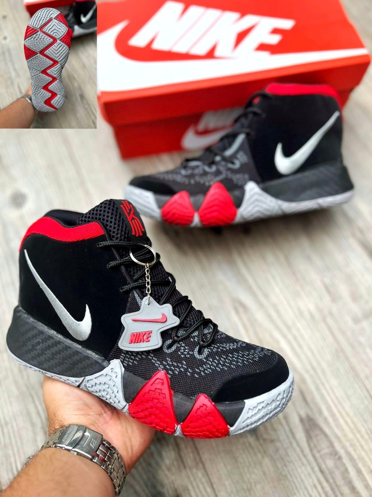 NIKE KYRIE IRVING NEGRO ROJO