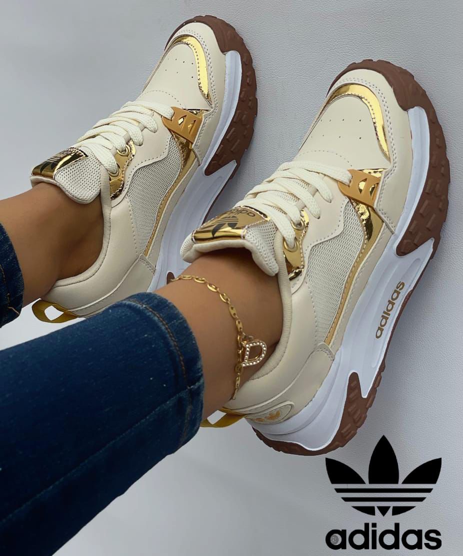 Tenis Adidas Dama Mt Beige Dorado