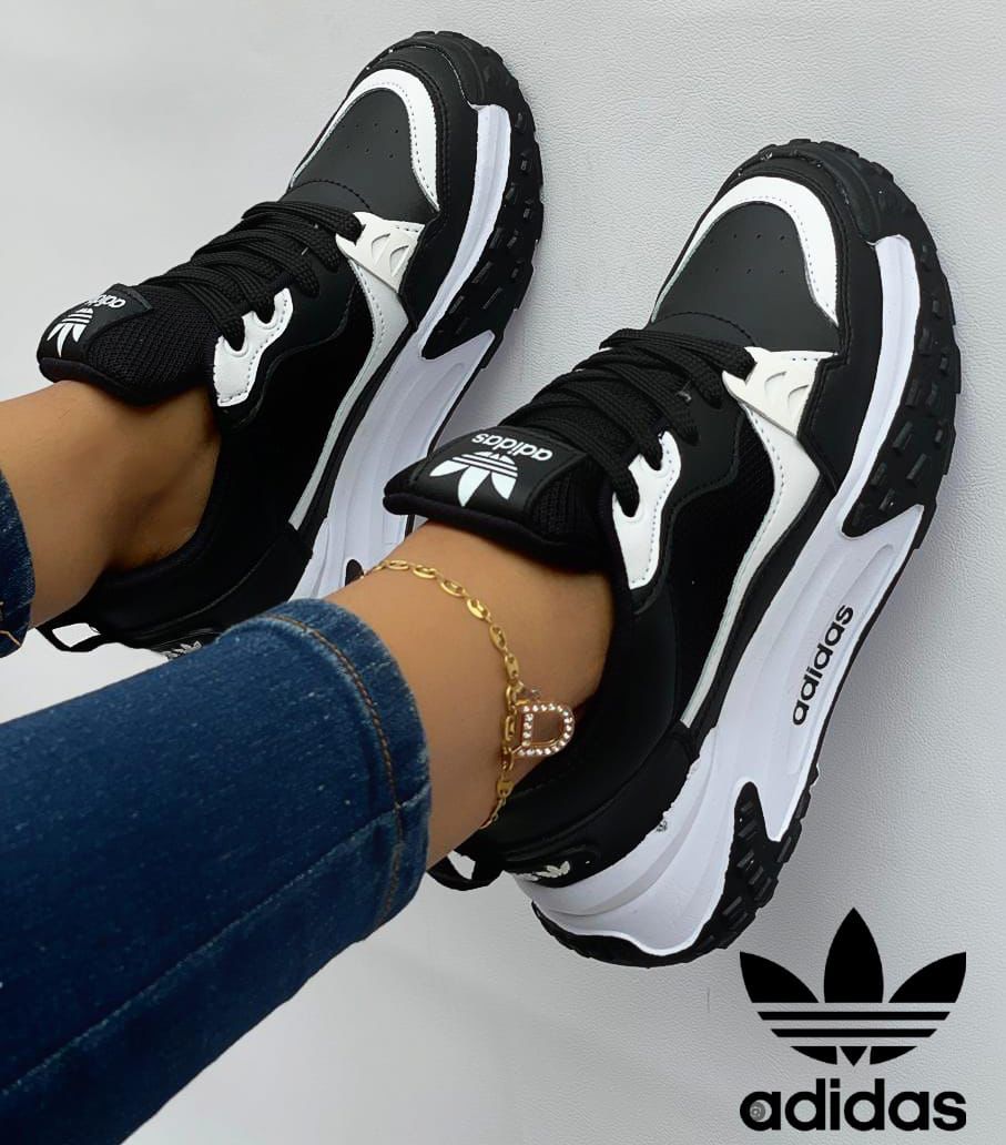 Tenis Adidas Dama Mt Negro Blanco