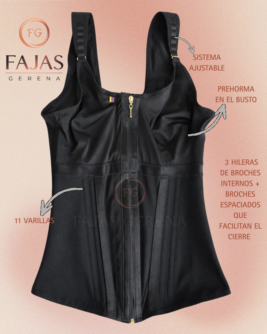 Vista 2 de CHALECO 11 VARILLAS CON SUJETADOR