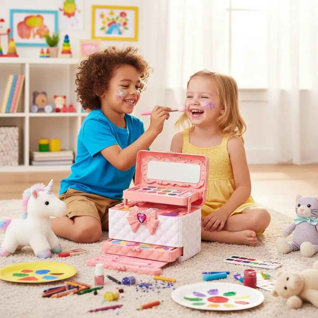 Vista 2 de MAQUILLAJE LAVABLE PARA NIÑAS SET GRANDE