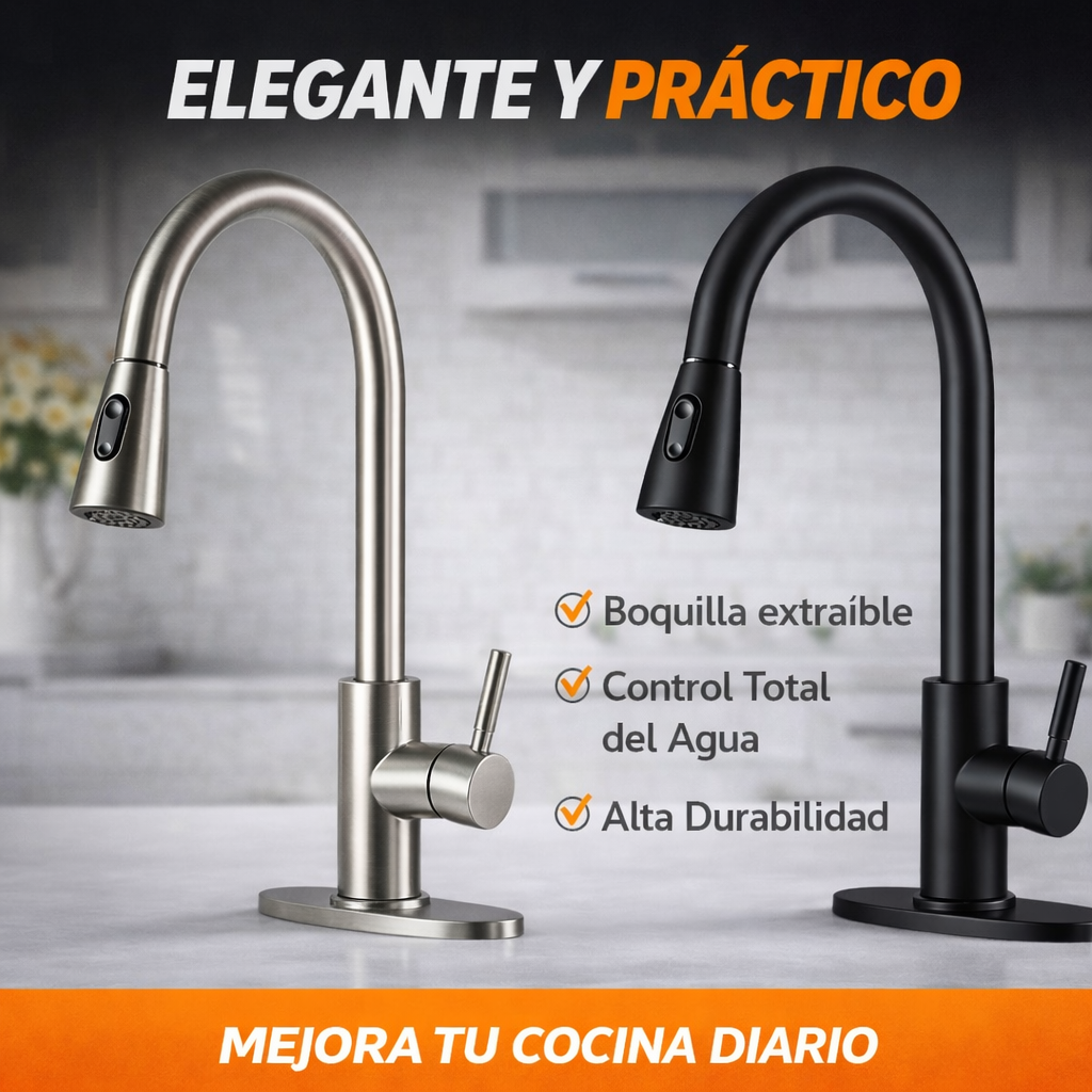 Grifo cocina acero diseño moderno 360° - Vista 1