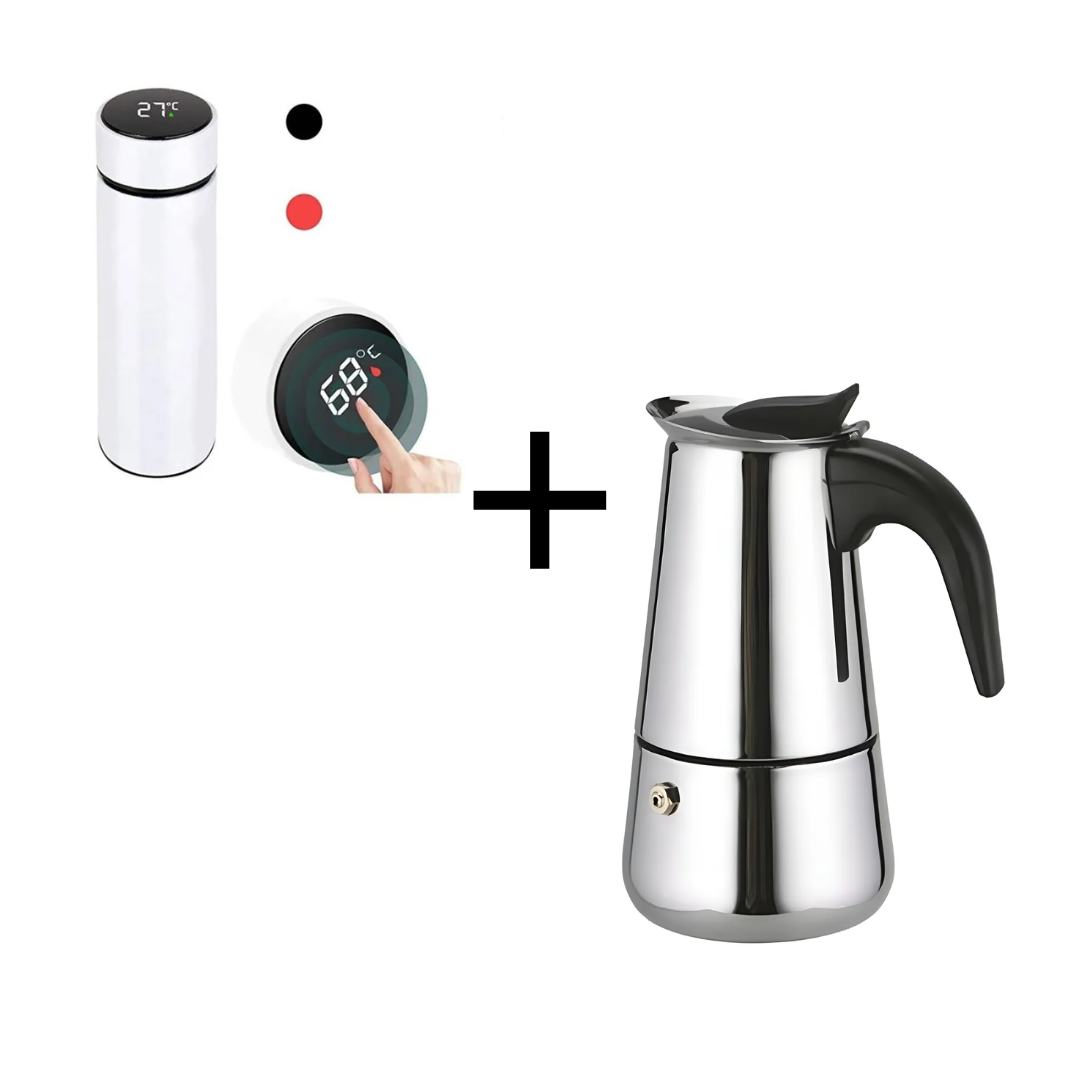 Combo Cafetera 9 tazas + Termo Digital