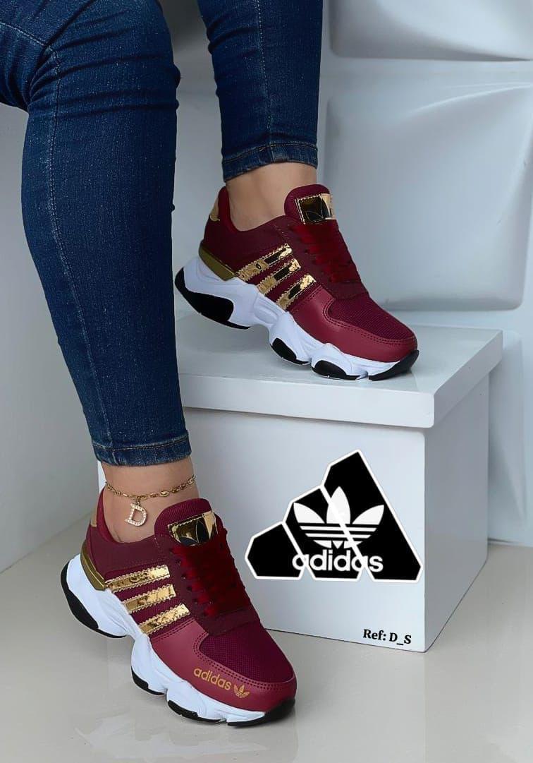 Bellos Adidas Dama Amc Vinotinto Dorado