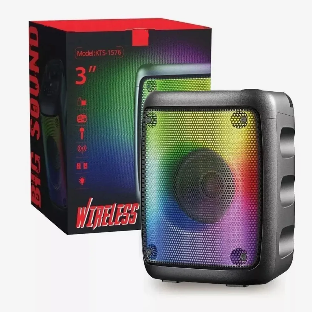 PARLANTE  PORTATIL 3 LUCES LED KTS 1576