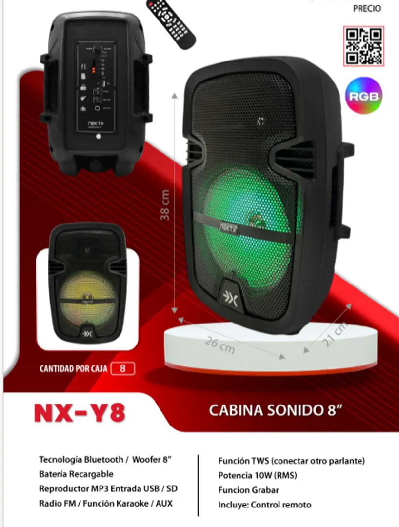 CABINA PARLANTE 8 PULGADAS NX-Y8