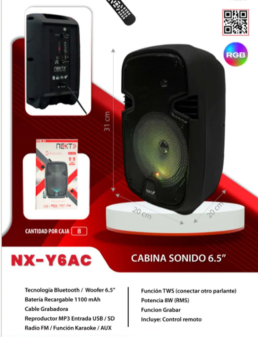 CABINA PARLANTE 6.5  CON CABLE NX-Y6AC