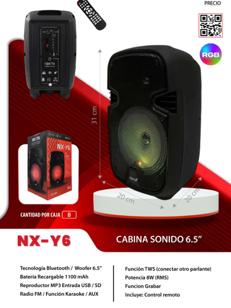 CABINA PARLANTE 65 PULGADAS NX-Y6