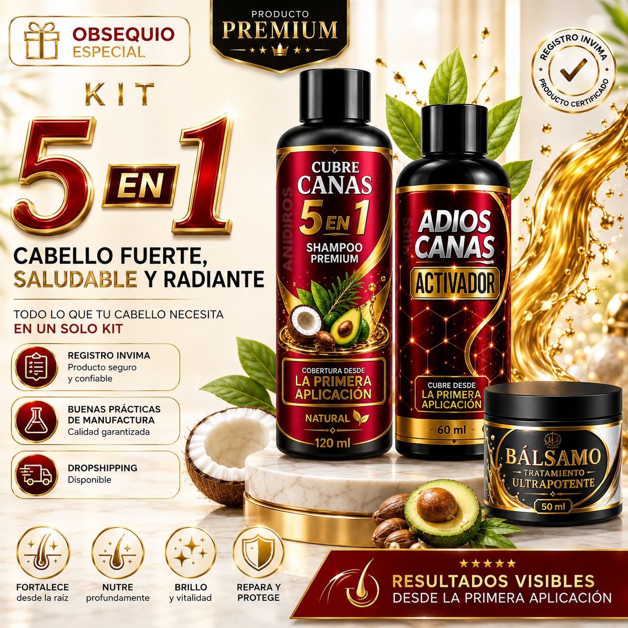 ADIOS CANAS 5 EN 1 AGUACATE LC AD-02 - Vista 1