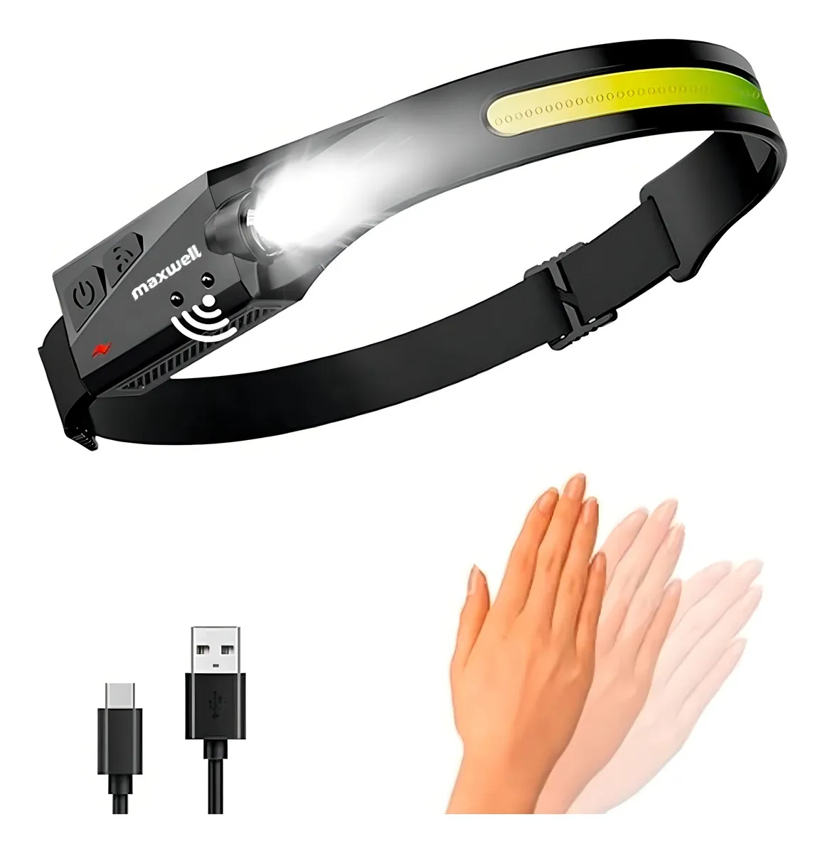 Linterna Frontal Led Recargable Cabeza
