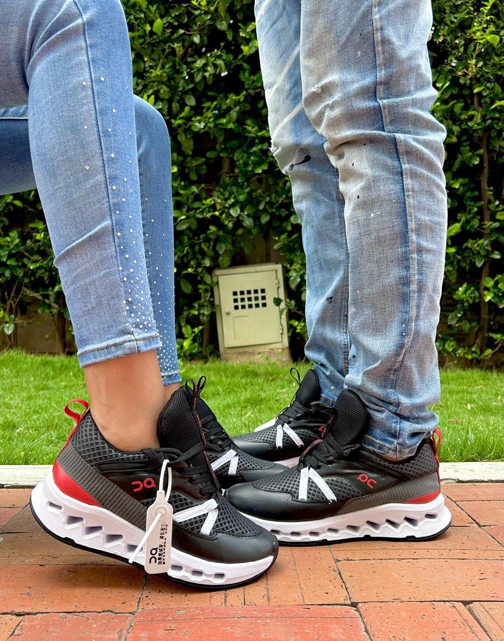 Bellos Tenis CQ unisex Mt Negro Rojo - Vista 1