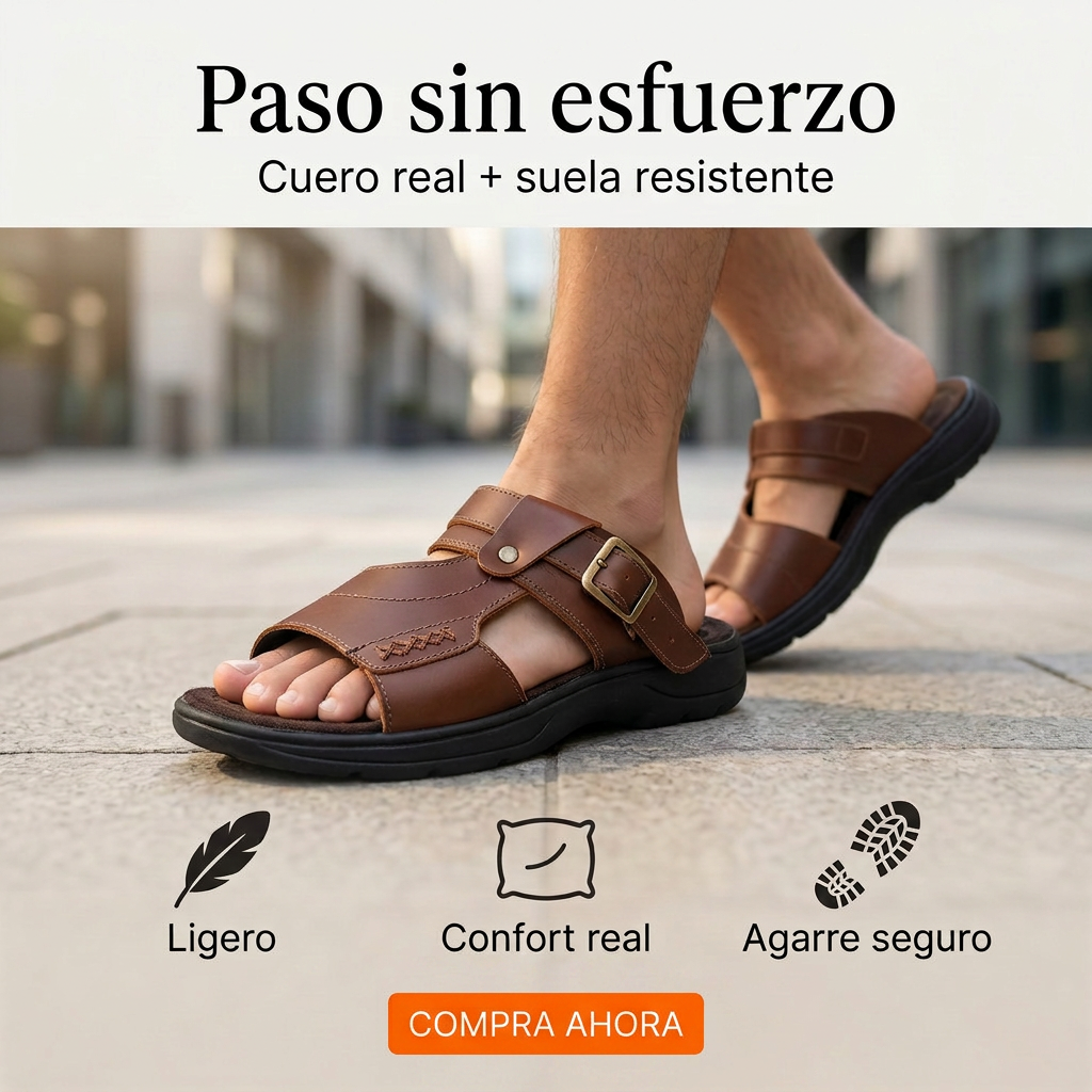 CALZADO SANDALIA ERGONOMICA EN CUERO - Vista 1