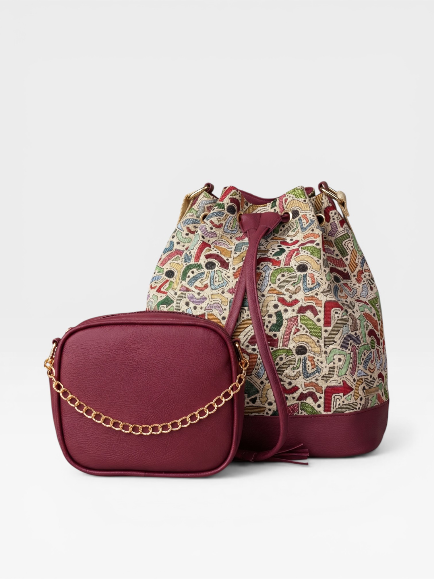 Set Bolso Aria y Manos Libres Sade Vino - Vista 1