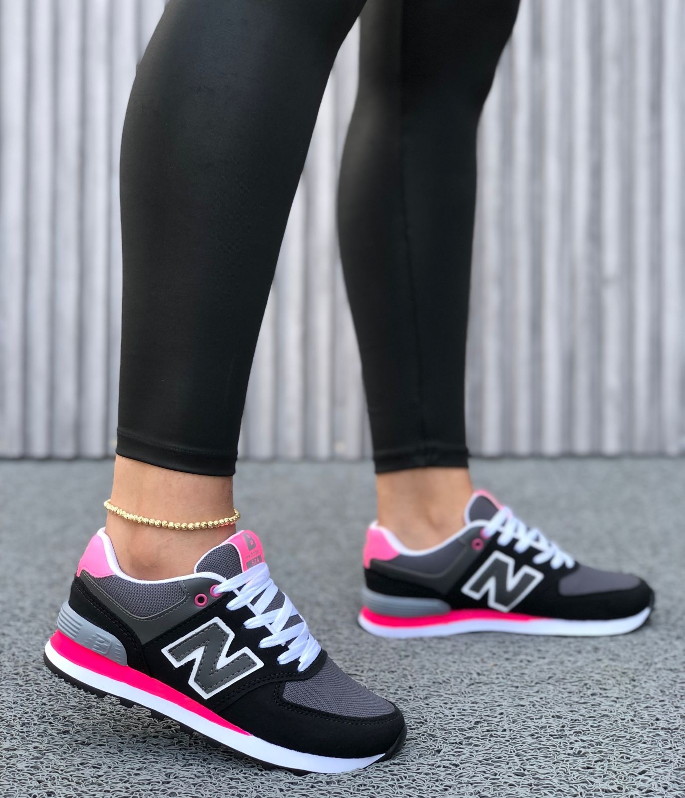 New Balance Dama Mk Negro Fucsia - Vista 1