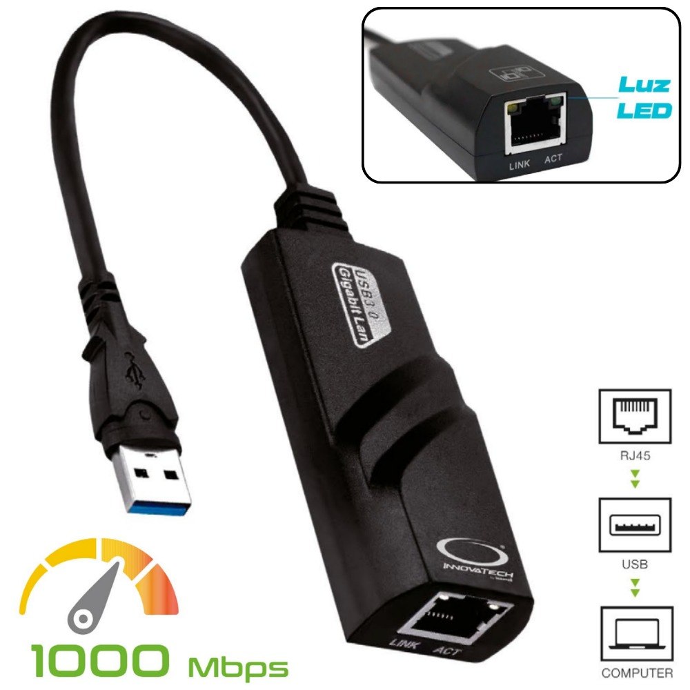 Adaptador De Red Ethernet Usb 3.0 1000Mb