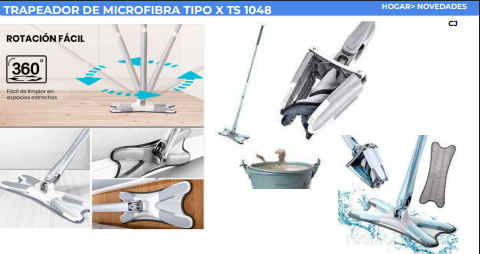 TRAPEADORA DE MICROFIBRA TIPO X TS 1048