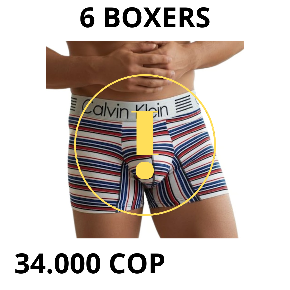 Boxer Licrado Rayado Ck 6 Unidades - Vista 1