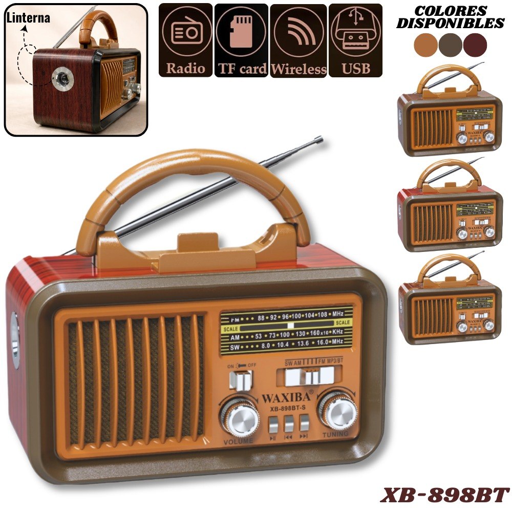 Radio Parlante Retro Vintage Xb-898Bt