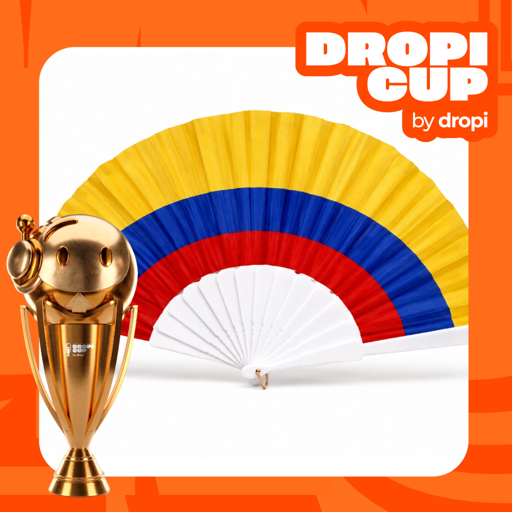 ABANICO MANO BAN.  COLOMBIA X3 DROPI CUP