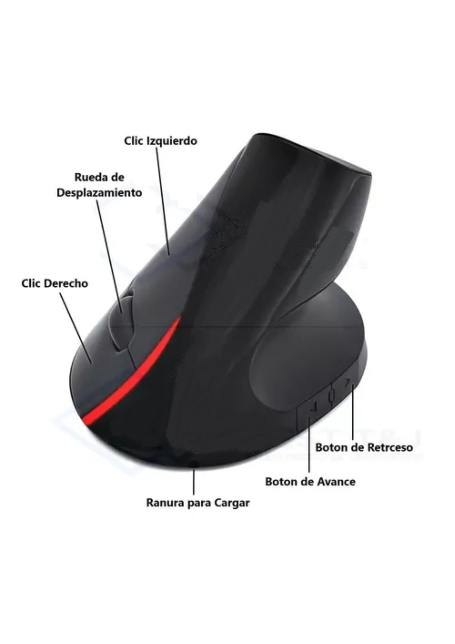 Miniatura 2 de Mouse Vertical 5 D Con Cable Ergonómico