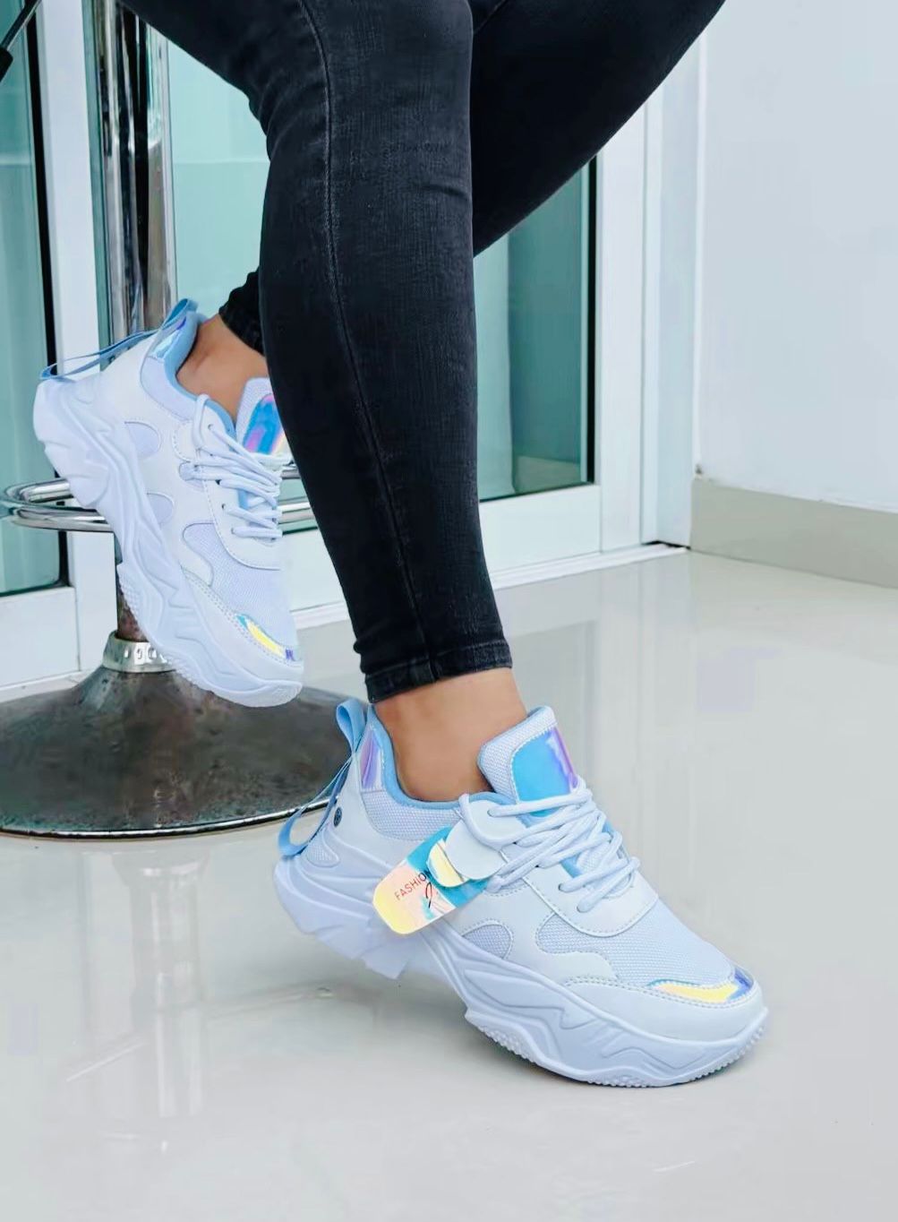 Tenis fashion Pt Blanco Azul