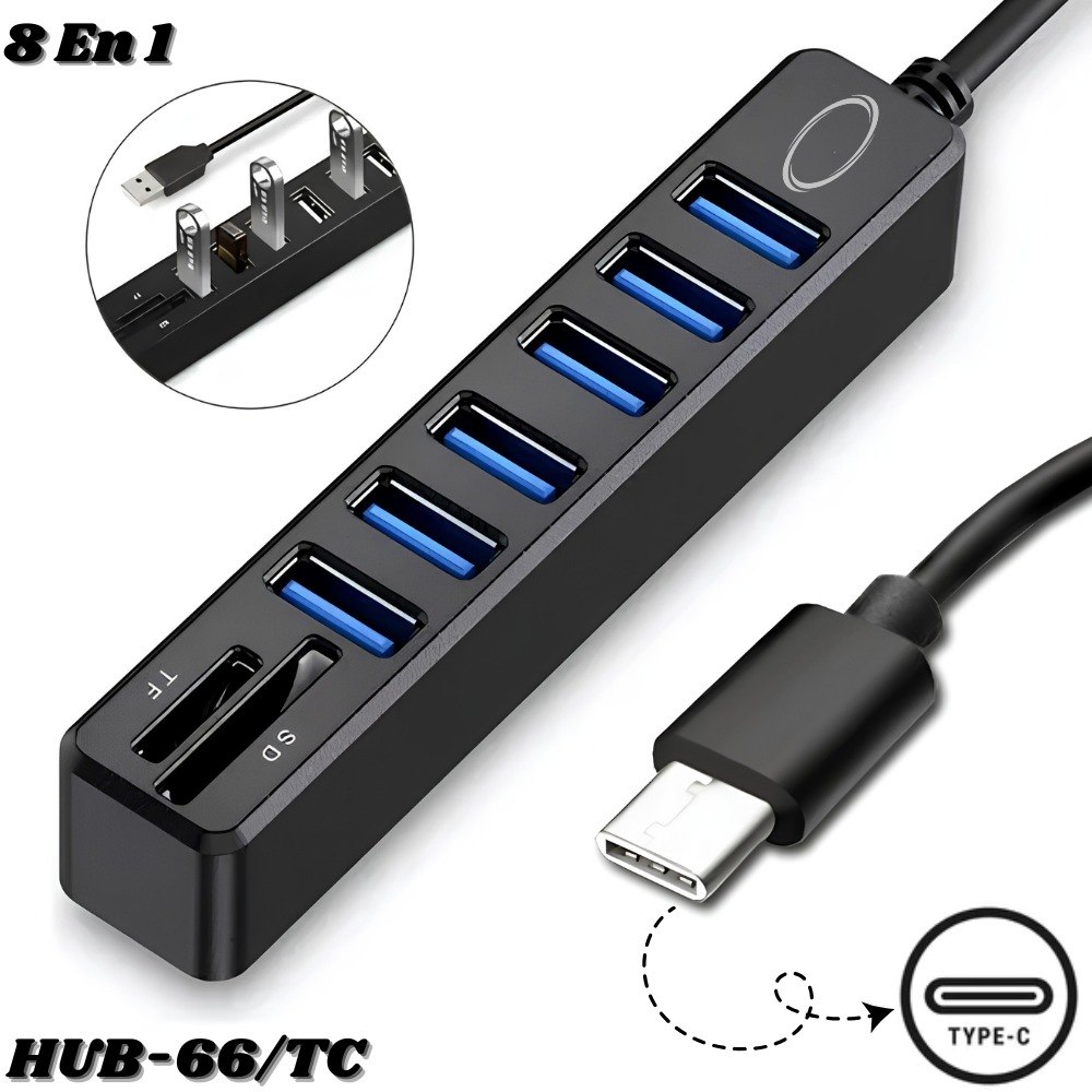 Adaptador Convertidor Usb C 8 En 1 Multi